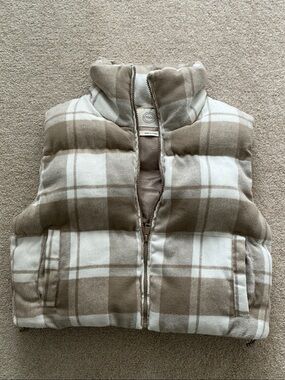 Stoosh Cropped Plaid Puffer Vest